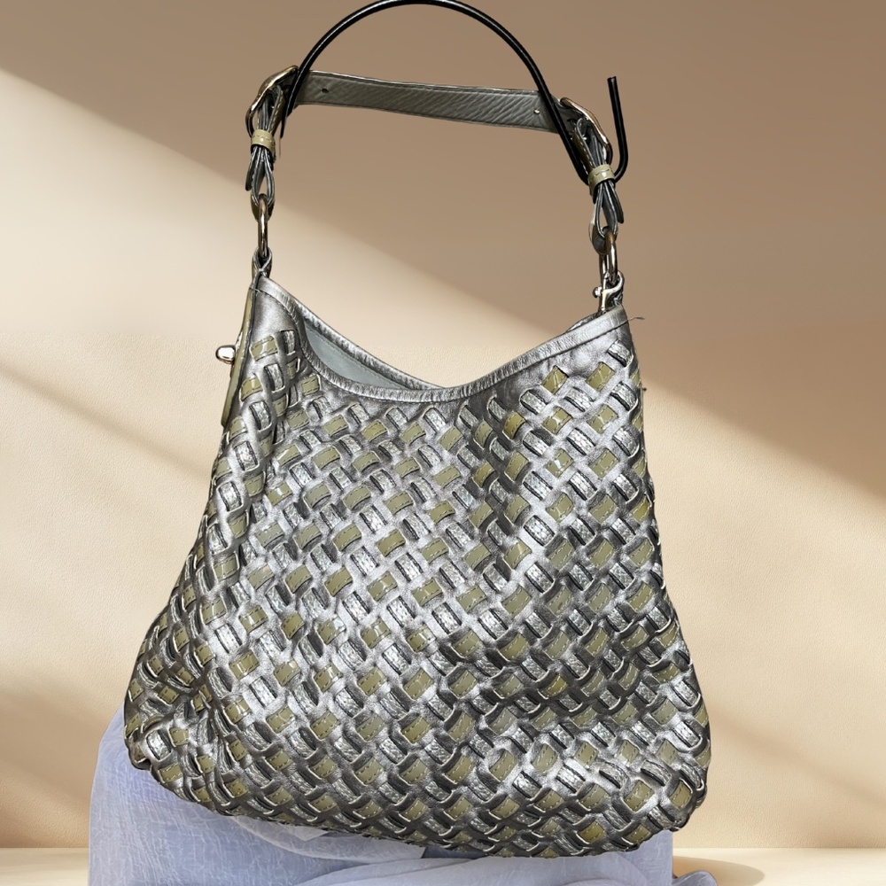Coach - Peyton Woven Leather Hobo Tote Bag - Rare - 14498